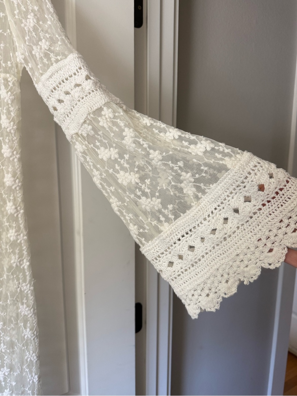 Band of Gypsies Ivory Crochet Lace Maxi Dress - Picture 4 of 6